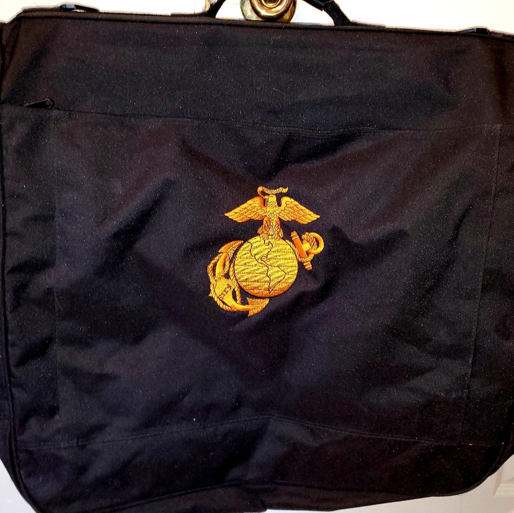 USMC emblem embroidered garment bag
